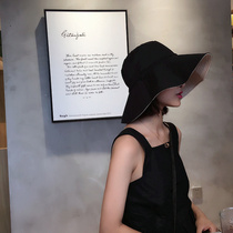 Double-sided face-covering fisherman hat Female spring and summer chic big edge hat Korean version of literature and art all-match sun hat Japanese sunscreen hat