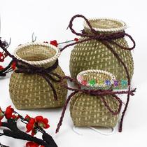 Kindergarten classroom corridor decoration Chinese traditional folk handicrafts handmade green bamboo woven fish basket bamboo basket