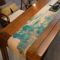 Tea Mat New Chinese Meditation Day Style Cotton Linen Tea Mat Tea Flag Tea Table Tableclotch Table Cloth Art Tea Mat Table Flag Customizable Logo