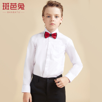 Childrens long sleeve shirt boys dress shirt girl white shirt new host costume match