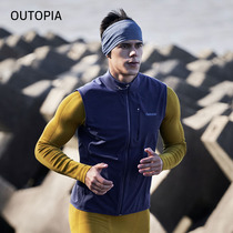 OUTOPIA)SoulRun windproof and waterproof sheep's wool composite warm male sports soft shell vest running in winter