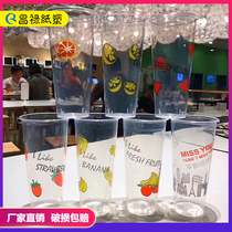 New high permeability injection Net red milk tea cup with lid 90 caliber creative disposable juice plastic cup custom logo