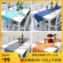 Light luxury table flag modern simple high-end Nordic coffee table European high-end luxury Chinese orange long strip table cloth