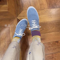 Japan Kyoto non non 20 spring new canvas shoes women lace-up denim blue cloth shoes