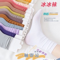 Socks summer thin stockings ultra-thin black spring summer stockings pile socks female insin tide sun Korean ice socks