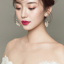 Korean sweet little fresh pearl fashion temperament female bride shape earrings ring gold wild trend jewelry