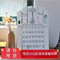 Hand Made Old Guest Hall Wall Decoration Home Wall Decoration Mediterranean Perpetual Calendar Cards Creative Wooden Hanging Calendar