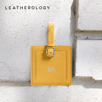 Leatherology Genuine Leather Boarding Card Creative Luggage Signs Positive square suitcase Suitcase Hanging suitcase