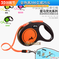 Foley Hippy Traction Rope Automatic Telescopic Walk Dog Rope New Fluorescent Love Horse Series Medium-sized Small Dog Ribbon