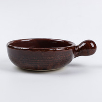 Ko Aoigawa Machiya Japanese Mangoyaki Single Handle Round Head Straight Fire Pottery Bowl Small Frying Pan Breakfast Pot Oven Available