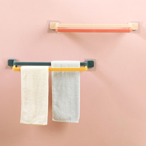 Home bathroom non-perforated towel rack dormitory washcloth bathroom hanger simple creative double pole shelf