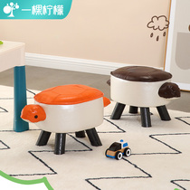 Childrens stool home low stool solid wood bench creative cute cartoon animal bench small bench living room turtle stool