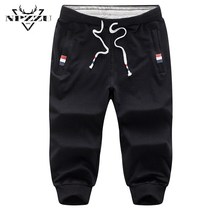 Three-point pants Mens sports casual shorts Trendy mens pants loose summer pants thin summer 7-point pants big pants