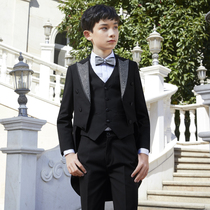  Boys suit suit dress Childrens tuxedo Mens middle and large childrens host catwalk flower girl performance dress Spring and autumn