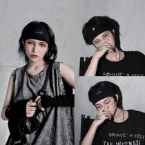 Suitable for short hair Hair Band Sports Day Ensemble Women Wide Side Cool Street Hip Hop Out 100 hitch spring summer style net reddits