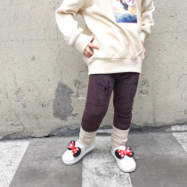 Pear small leisure men and women velvet super soft solid color leggings baby winter New Home pants E74P1156