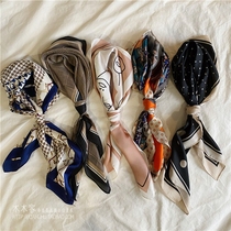 With good things to share French elegant temperament high-end digital printing delicate satin shawl small square silk scarf women