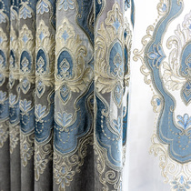 Light luxury Nordic style simple flannel embossed curtains shading cloth high-end popular bedroom 2021 new gray