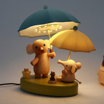 Taiwan jeancard solid wood night light bedside Sen live fun LED Romantic atmosphere Creative Lover Childrens Day