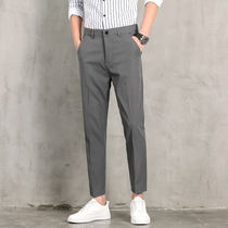 Autumn new casual ankle-length pants mens pants spring and autumn handsome Korean version of the trend slim trousers straight tube trousers