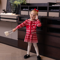 Girl coat spring and autumn 2021 new childrens foreign style autumn dress thin little girl Korean childrens clothing knitted cardigan