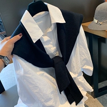 Korean small shawl with knit shoulder female fake collar scarf accessories shaped with knitting Kan shoulder girl