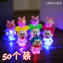 Cartoon flash keykeychain luminaire keychain bag mobile phone handset micro-commercially push code small gift gift batch