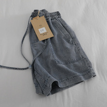 The age of the factory womens wear jeans tight high waist thin summer wide broad leg shorts