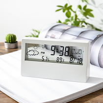 Day-style minimalist modern multifunction electronic clock ins wind student desktop with temperature humidity transparent small alarm clock