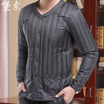 Down liner men wear warm clothes in winter father wear light down jacket young and middle-aged cotton top