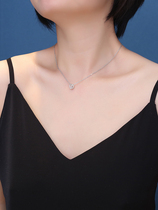 Design sense of geometric beauty S925 sterling silver simple flash diamond cut face ball collarbone necklace European and American fashionable gift women