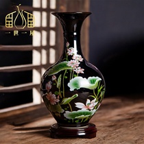 I-I-Uk Jingdezhen Hand-painted Ceramic Vase Living Room Flower Arrangement Chinese Style Home TV Cabinet Decoration Pendulum