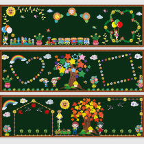The New semester starts blackboard newspaper decorative wall sticker classroom theme layout primary and secondary school kindergarten class cultural wall