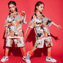 Childrens hip hop camouflage tide clothes children hip-hop loose T-shirt suit men and women hiphop handsome jazz dance costume