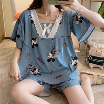  Pajamas female summer student cute princess style court short-sleeved thin Japanese sweet loose can be worn outside the home