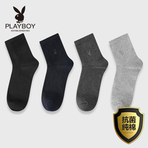 YS20 Playboy socks male cotton antibacterial and deodorant tube sweat absorption autumn and winter thick short socks tide