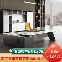 Boss Table Minimalist Modern Light Lavish Baking Varnish President Table Fashion Portfolio Desk Big Bandae Women Manager Desk