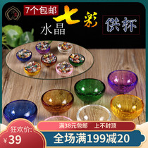 Tibetan Buddhist supplies white crystal water cup water bowl seven for eight crystal bowl set