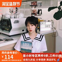 I DONT CARE NAVY COLLAR DOLL VINTAGE SAILOR DRESS FEMALE COLLEGE STYLE SUMMER NAUTICAL SMALL FRESH SKIRT