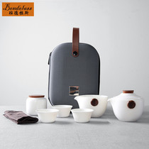 Travel tea set portable bag one pot three cups outdoor travel simple kung fu tea set tea making artifact