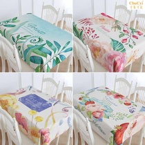 Flower clusters flowers cotton linen waterproof ins coffee table tablecloth rectangular fabric hipster thickened round tablecloth