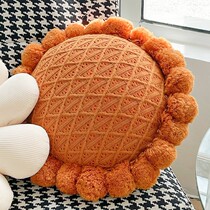 Holding pillow balcony floating window sofa cushions on top grade Nordic ins wind round living room net red waist pillow flowers leaning on pillows