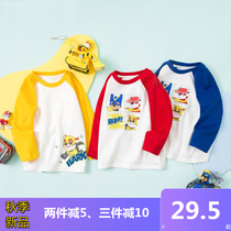 Autumn new Bara childrens clothing boys long-sleeved t-shirt thin section childrens cotton bottoming shirt baby top