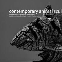 SHARK -- New Years Eve gift Valentines Day Creative Living Room Bedroom Shark Sculpture Pendulum with animal table swing