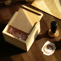 Weighth hand account wooden storage box brass seal storage office desktop storage gift box