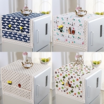 Cotton linen refrigerator cover cloth dust cloth microwave oven cover cloth cover heat dissipation waterproof and oil proof kitchen top dust cloth