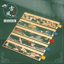 Multifunctional hollow creative ruler bookmark metal classical Chinese style exquisite simple hand account tool Children cute students with drawing measuring ruler Literary and artistic ancient style Graduation festival Birthday gift