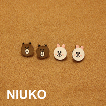 NIUKO cute cartoon childrens buttons Childrens clothing small buttons cute rabbit bear head DIY plexiglass buckle