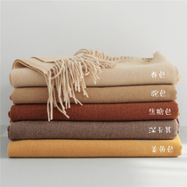 Upgraded solid color scarf autumn and winter women European and American style thickened scarf shawl warm couple students