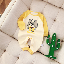 Shepherd baby jumpsuit 0-3 months cotton long sleeve cute clothes spring and autumn clothes boy baby ha clothes climbing clothes